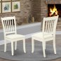 7pc Dining Set, Avon oval pedestal table + 6 Danbury padded dining chairs in linen white AVDA7-LWH-C