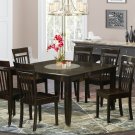 Parfait 7pc Dining Set- 54x54 Dining Table + 6 wood chairs cappuccino finish PFCA7-CAP-W