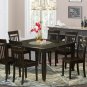 Parfait 7pc Dining Set- 54x54 Dining Table + 6 wood chairs cappuccino finish PFCA7-CAP-W
