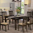 Parfait 7pc Dining Set- 54x54 Dining Table + 6 padded chairs cappuccino finish PFCA7-CAP-C