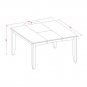 Parfait 7pc Dining Set- 54x54 Dining Table + 6 padded chairs cappuccino finish PFCA7-CAP-C