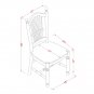 Set of 2 Dover kitchen dining chairs with plain wood seat in buttermilk cherry DOC-WHI-W