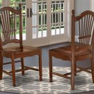 Set of 2 Dover kitchen dining chairs with plain wood seat in mahogany DOC-MAH-W