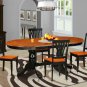 5pc Set Plainville Dining Table + 4 Avon Wood Seat Chairs in Cherry Black. SKU: PLAV5-BCH-W