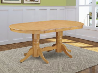 Vancouver Double Pedestal Dining Table L76"xW40" in Oak, Chair is not included, SKU: VT-OAK-T+B