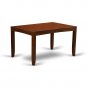 7PC LYNFIELD KITCHEN DINING TABLE w/6 PLAIN WOOD SEAT CHAIRS IN ESPRESSO (NO BENCH) SKU: LY7-ESP-W