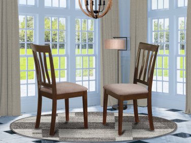 Set of 2 Antique Dinette Dining Chairs with padded seat in cappuccino ANC-CAP-C