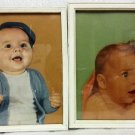 2 Vintage Framed Baby Picture Cut-Outs 9 X 11 2 Vintage Framed Baby Picture Cut-Outs 9 X 11