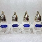 Lead Crystal & Silver Spencer House Salt Pepper Shakers - Hand Cut - 4 Pieces Lead Crystal & Silver Spencer House Salt Pepper Shakers - Hand Cut - 4 Pieces