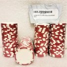DA VINCI 100 11.5 Gram Blank 8 Stripe Poker Chips Red for Use w/ Custom Labels