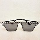 Face Shadow Fashion Rhinestone Sunglasses w/Case NEW!