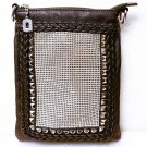MMS Design Studio Rhinestone Mesh Black Handbag w Pyramid Studs & Braided Trim MMS Design Studio Rhinestone Mesh Black Handbag w Pyramid Studs & Braided Trim