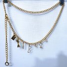Kate Spade New York Goldtone Heavy Chain Belt w Charms Like NEW!