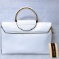 Mellow World Pearl Studded Clutch Bag w Handle & Chain Shoulder Strap NEW!