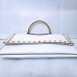 Mellow World Pearl Studded Clutch Bag w Handle & Chain Shoulder Strap NEW!