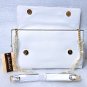 Mellow World Pearl Studded Clutch Bag w Handle & Chain Shoulder Strap NEW!