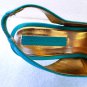 BCBG MaxAzria Teal Satin & Rhinestone Peep Toe Platform Heel Pumps Sz 6 NEW!