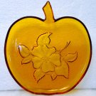 Vintage Hazel Atlas Amber Glass Apple Shaped Luncheon/Snack Plate Like NEW! Vintage Hazel Atlas Amber Glass Apple Shaped Luncheon/Snack Plate Like NEW!