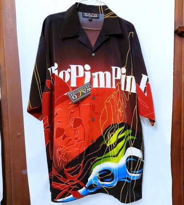 Wasso "Big PimPin" Mens Button-Up Hip Hop Casual Streetwear Shirt Sz L NEW!