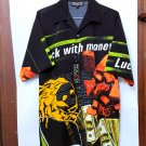 "Luck With Money" Wasso Mens Sz M Button-Up Hip Hop Casual Streetwear Shirt NEW! "Luck With Money" Wasso Mens Sz M Button-Up Hip Hop Casual Streetwear Shirt NEW!