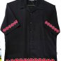 Vintage Dragonfly Motorcycle Chopper Biker Cross Embroidered Button Up Shirt