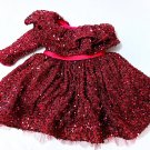 One Shoulder Burgundy Sequin Girl's Christmas/Formal/Party Dress Size 2-3 Like NEW!