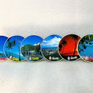 Vintage Guam USA 6 Pc Coaster Set w Storage Case