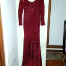 Faeriesty Red Sequin/Velvet Floor Length Formal Mermaid Gown Like NEW! Faeriesty Red Sequin/Velvet Floor Length Formal Mermaid Gown Like NEW!