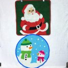 2 - 17.5" x 17.5" Christmas Mats - Santa & Snowmen 2 - 17.5" x 17.5" Christmas Mats - Santa & Snowmen