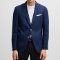 Boss Slim-Fit Jacket In Patterned Wool Dark Blue Sz 42R Like NEW!