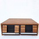 Vintage VHS Tape 2-Drawer Faux Wood Grain Storage Cabinet Holds 24 Tapes