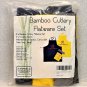2 Sets - Eco Friendly Bamboo Cutlery Flatware w Travel Pouches & 2 Cooking Aprons NEW!