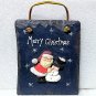 3D Santa & Snowman On Slate Tile Wall Decor Like NEW!