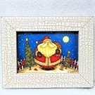 "Mr Jingles" by Becca - Santa In Distressed Wood Frame Like NEW! "Mr Jingles" by Becca - Santa In Distressed Wood Frame Like NEW!