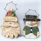 Santa & Snowman Wood Wall Plaques Santa & Snowman Wood Wall Plaques