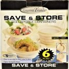 Gourmet trends Save and store 1QT Collapsible Container 6pc Set NEW!