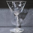 1960s Libbey Rock Sharpe Champagne/Tall Sherbet Etched Glass 6pc Set Windswept Pattern