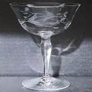 Vintage MCM "Elegant Glass" Champagne/Tall Sherbet Panel Optic Bowl Etched Glass 6pc Set