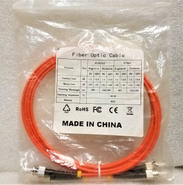 ST to ST 6ft Fiber Optic Patch Cable OM2 1GB for SFP Transceiver NEW!
