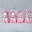 4 Robert Stanley Blown Glass Ballet Slippers Pointe Shoes Ornament 4 Robert Stanley Blown Glass Ballet Slippers Pointe Shoes Ornament