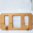 Vintage Handmade Colonial Wood 3 Opening Frame w 2 Candle Sconces Vintage Handmade Colonial Wood 3 Opening Frame w 2 Candle Sconces