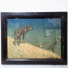 Vintage 1930s Alfred Kowalski Lone Wolf Print Original Wood Frame 12" x 10"