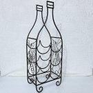 6 Bottle Wrought Iron Bottle Shaped Wine Rack Like NEW! 6 Bottle Wrought Iron Bottle Shaped Wine Rack Like NEW!