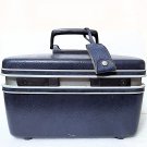 Vintage Samsonite Contour II Dark Blue Hard Shell Cosmetic Train Travel Case