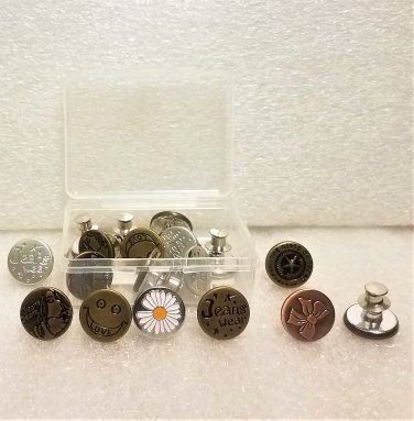 18PCS Perfect Fit Adjustable Jean Instant Buttons/Pins NEW!