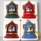 4 Mr Christmas Valerie Parr Hill Musical Bell Hanging Porcelain Ornaments NEW!