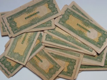 Philippines Japanese Invasion Money JIM ND P108 10 Pesos Note Circulated XF