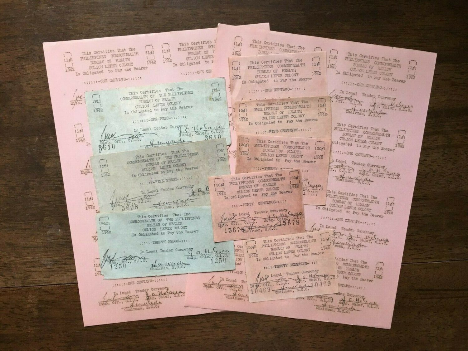 PHILIPPINES Culion Leper Colony Collection Set Remainder, 50/20 ERROR, Rare 20P Investment