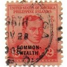 1938-1940 PHILIPPINES/US Small Commonwealth Off Center Stamp Scott #433 Used
