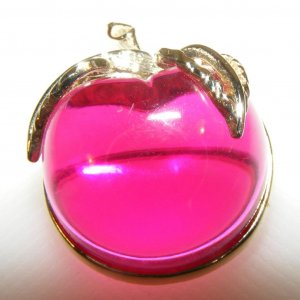 Sarah Coventry Apple / Cherry Pin Pink Lucite 1975